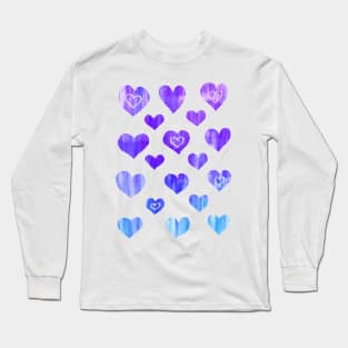 Painted Purple Hearts Long Sleeve T-Shirt